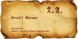 Kroll Ninon névjegykártya